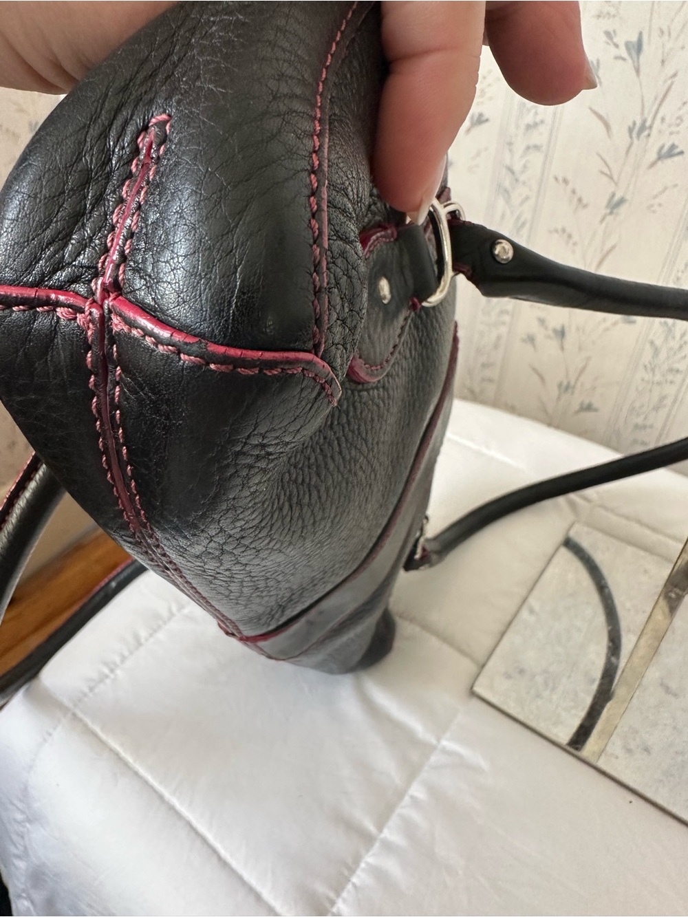 Cole Haan Navy Leather Shoulder Bag - Picture 9 of 16